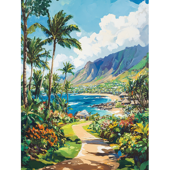 Tropical Beach Path Canvas Print/Wall ArtSuitable for Living RoomBedroomBathroomOfficeand Hotel Decoration
