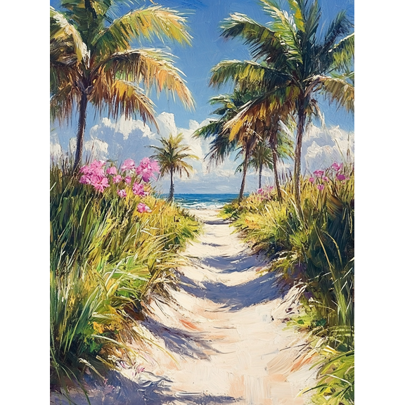 Tropical Beach Path Canvas Wall Art Perfect for Living Room Bedroom Bathroom Office and Hotel Decoration