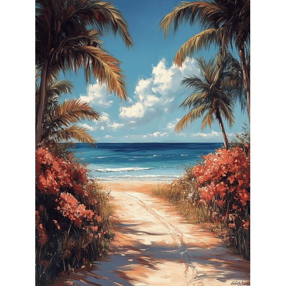 Tropical Beach Path Canvas Wall Art Perfect for Living Room Bedroomand Hotel Decoration