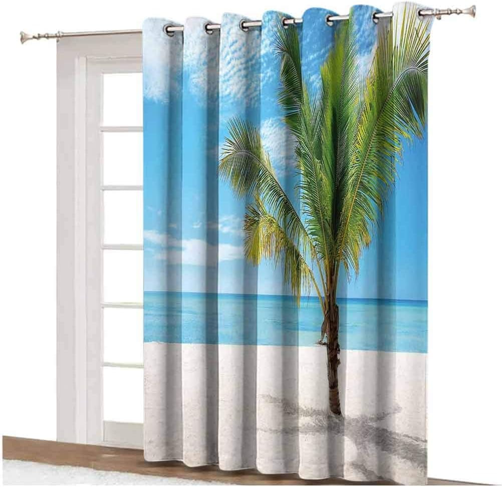 Tropical Beach Pattern Curtains for Sliding Glass Doors, 100 x 84 ...