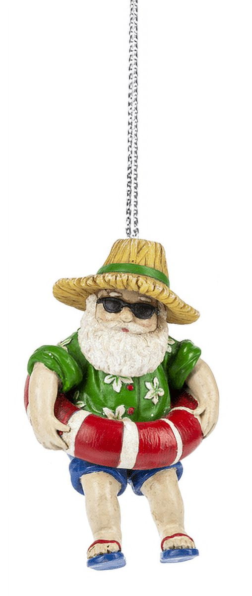 Tropical Beach SANTA IN INNER TUBE Christmas Ornament by Midwest CBK