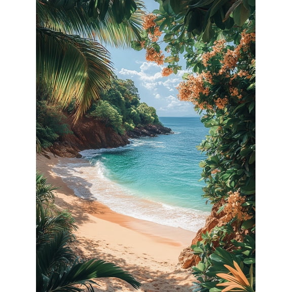 Tropical Beach Scene Canvas Wall Art Perfect for Living Room Bathroom Office and Hotel Decoration