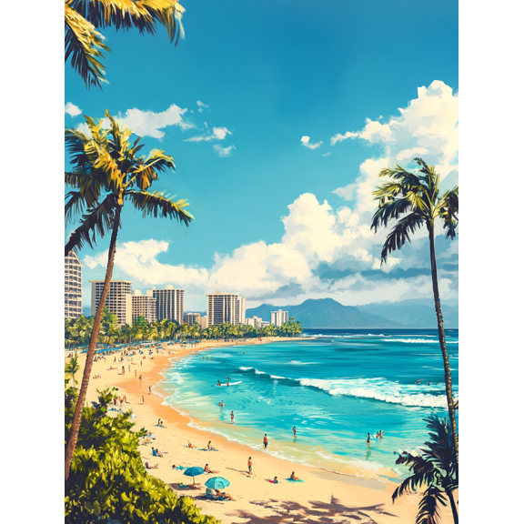 Tropical Beach Scene Canvas Wall Art Perfect for Living Room Bedroom Bathroom Office and Hotel Decoration
