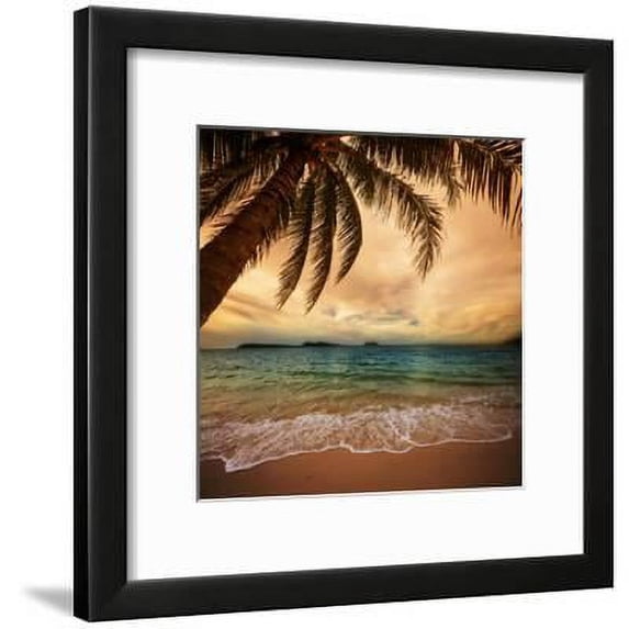 Tropical Beach, Scenic Framed Art Print Wall Art by Kamchatka Sold by Art.Com