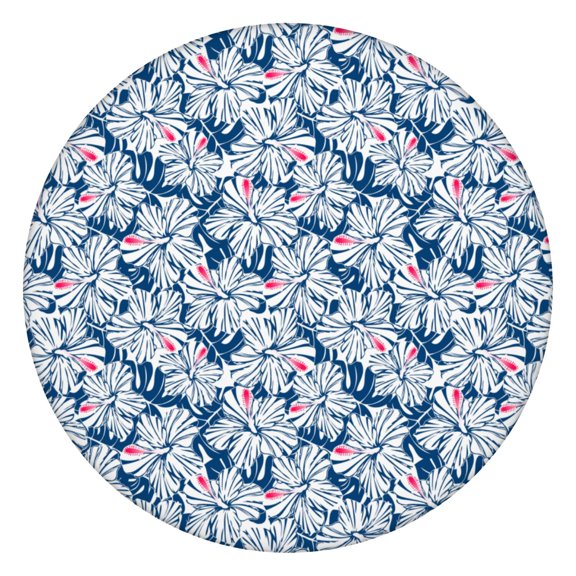 Tropical Beach Sunset Round Fitted Table Cover - Neon Vibrant Elastic Edge, Spill-Proof, Wrinkle-Free - Perfect for Parties & Restaurants