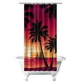 thumbnail image 1 of Tropical Beach Sunset Shower Curtain, Waterproof Bath Curtain 36x72 Inch, Boho Hawaiian Sunset Design, Premium Fade-Resistant Polyester Fabric with Metal Grommets, 1 of 5