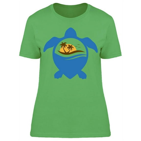 Tropical Beach Turtle Shell T-Shirt Women -Image by Shutterstock, Female Medium