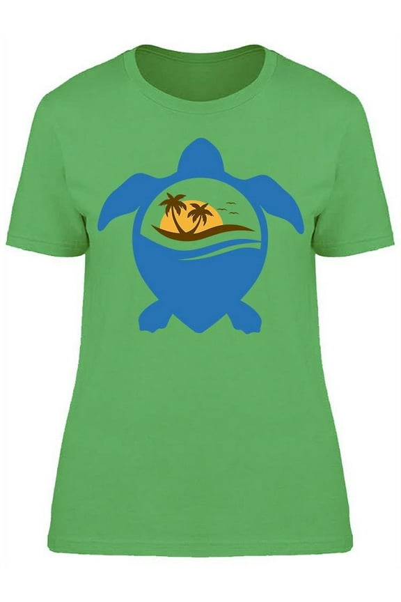 Tropical Beach Turtle Shell T-Shirt Women -Image by Shutterstock, Female Medium
