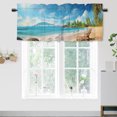 thumbnail image 1 of Tropical Beach Valance Rod Pocket Window Curtain for Kitchen Summer Seaside Scenery Ocean Island Palm Tree Privacy Window Valances for Living Room Kitchen 54 by 18 in, 1 Panel, 1 of 6
