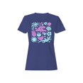 thumbnail image 1 of Tropical Beach Vibes Artwork Women's T-shirt Purple, 1 of 3