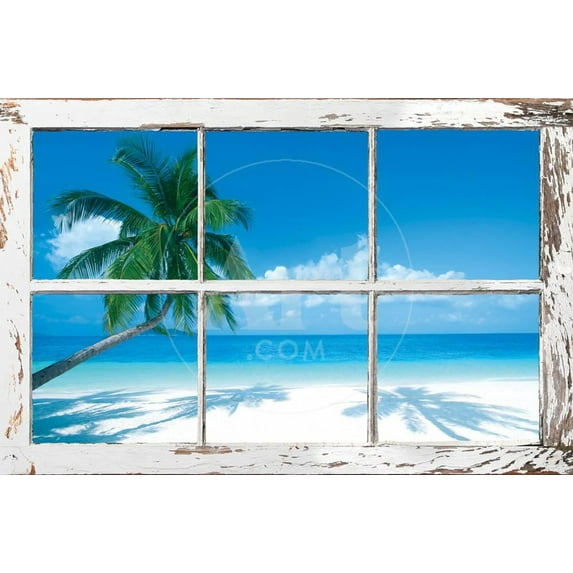 Tropical Beach Window Poster - 36 x 24