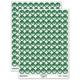 thumbnail image 1 of Tropical Beach with Palm Trees 200+ Round Stickers - Dark Green - Matte Finish - 0.50" Size, 1 of 3