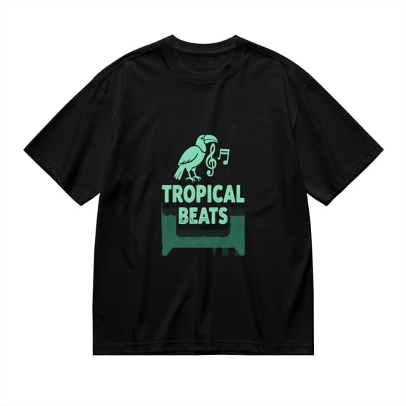Tropical Beats, Toucan Print 1, T Shirt for Men, Vintage Graphic Tees Men, 23807132,L