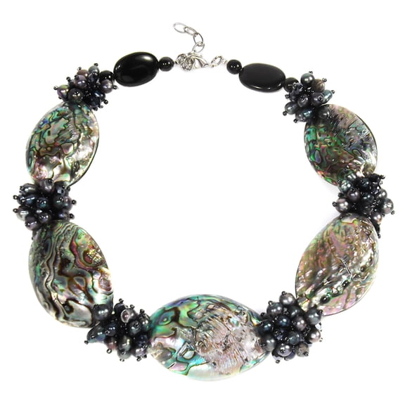 Tropical Beauty Genuine Peacock Abalone Shell Handmade Necklace