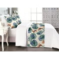 thumbnail image 1 of Tropical Bed Runner Set, Watercolor Style Repetitive Pattern of Monstera Exotic Leaves Art, Decorative Bedding Scarf & 2 Pillow Shams for Hotels Homes, Queen, Hunter Green Teal and Blue, by Ambesonne, 1 of 3
