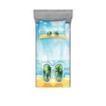 thumbnail image 1 of Tropical Bedding Set with Sheet & Covers, Beach View on with Sunglasses Reflection Summer Time Joyful Holiday, Printed Bedroom Decor 2 Shams, 4 Sizes, Baby Blue Mustard White, by Ambesonne, 1 of 3