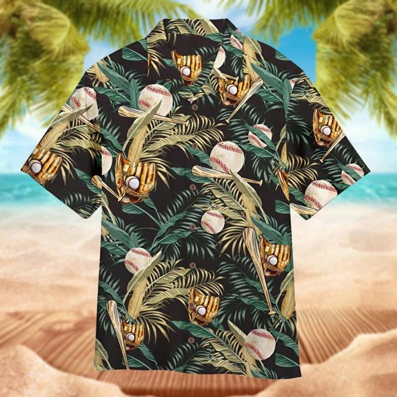 Tropical Baseball Hawaiian Shirt For Men Women, Baseball Aloha Shirt, Baseball Lovers Gift, Game Day Shirt, Sport Lovers, Baseball Fan Shirt.