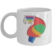 Tropical Bird Coffee Mug, Colorful Parrot, Paradise Pet Gift, White Ceramic Cup
