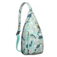 thumbnail image 1 of Tropical Bird Print Sling Backpack – Colorful Hand-Drawn Watercolor Birds & Floral Crossbody Bag for Travel & Hiking, 1 of 4