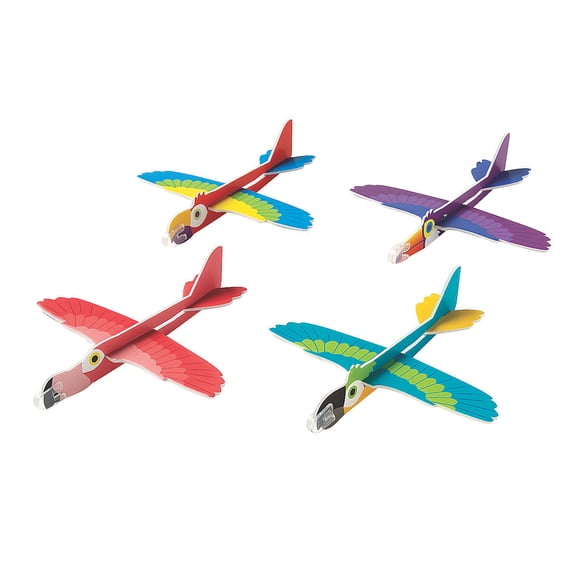 Tropical Birds Gliders - Party Favors - 24 Pieces