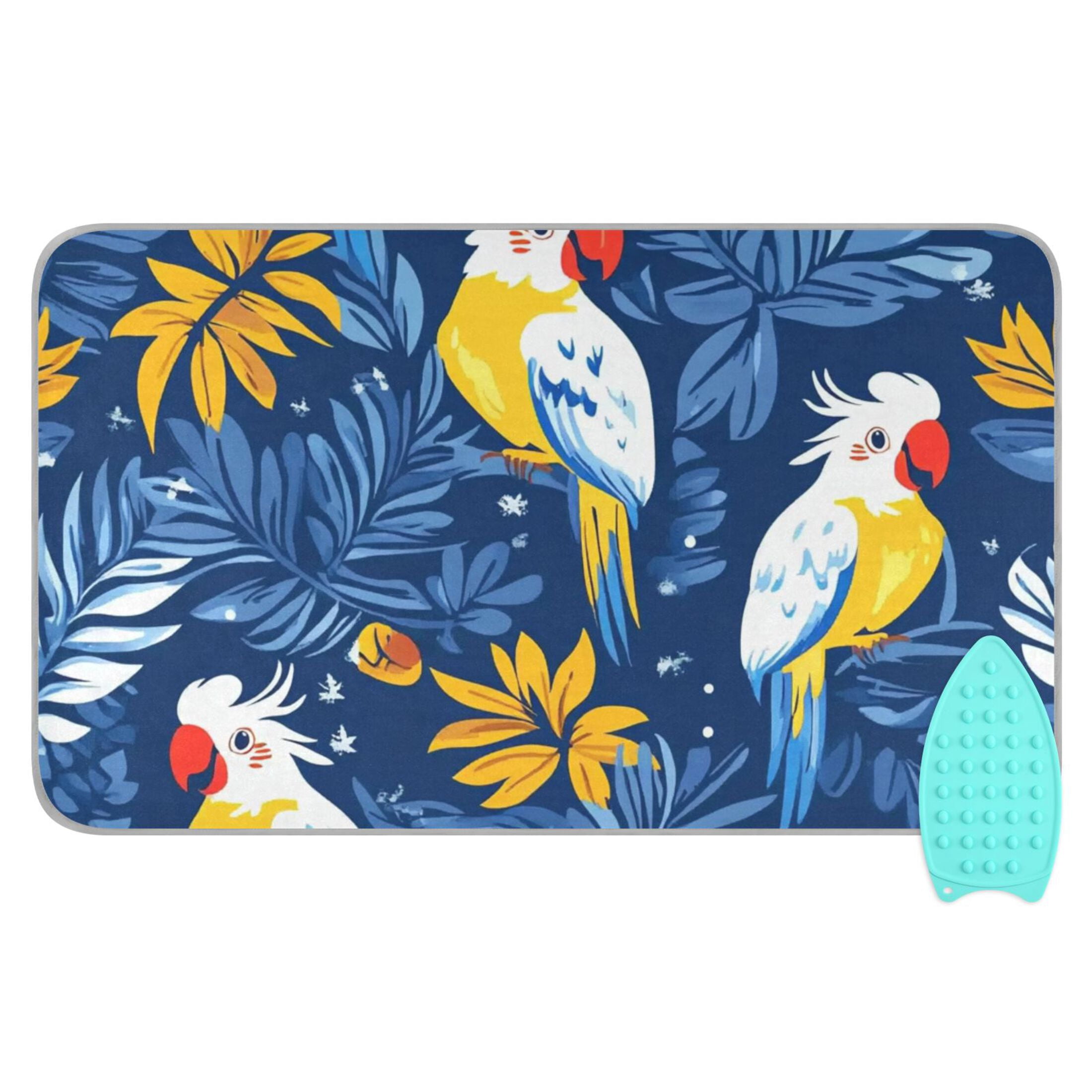 Tropical Birds Ironing Mat Blanket for Table Top Travel Portable Ironing Board Pad 47.2x27.6 Inch