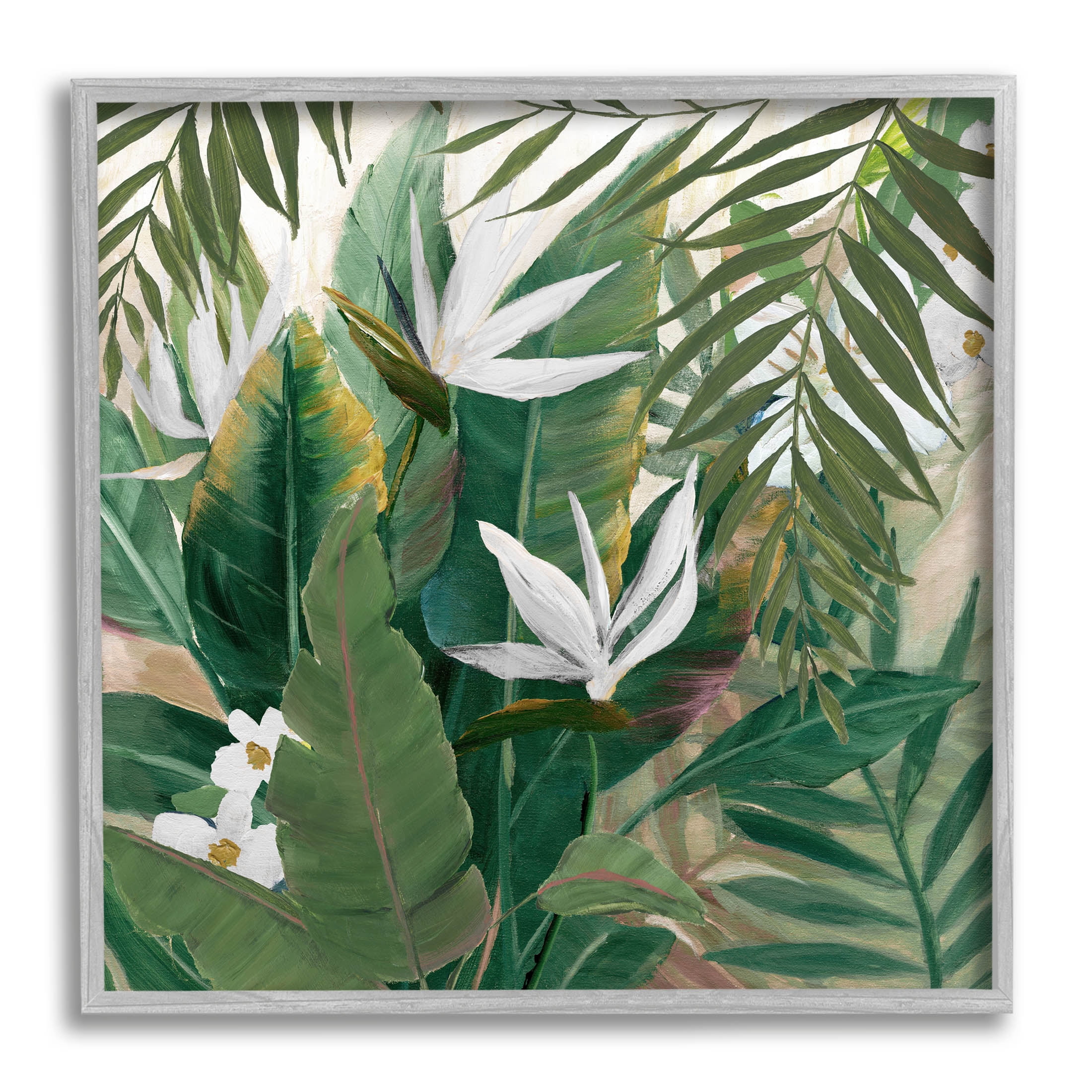Tropical Birds Of Paradise Plant Botanical & Floral Graphic Art Gray Framed Art Print Wall Art