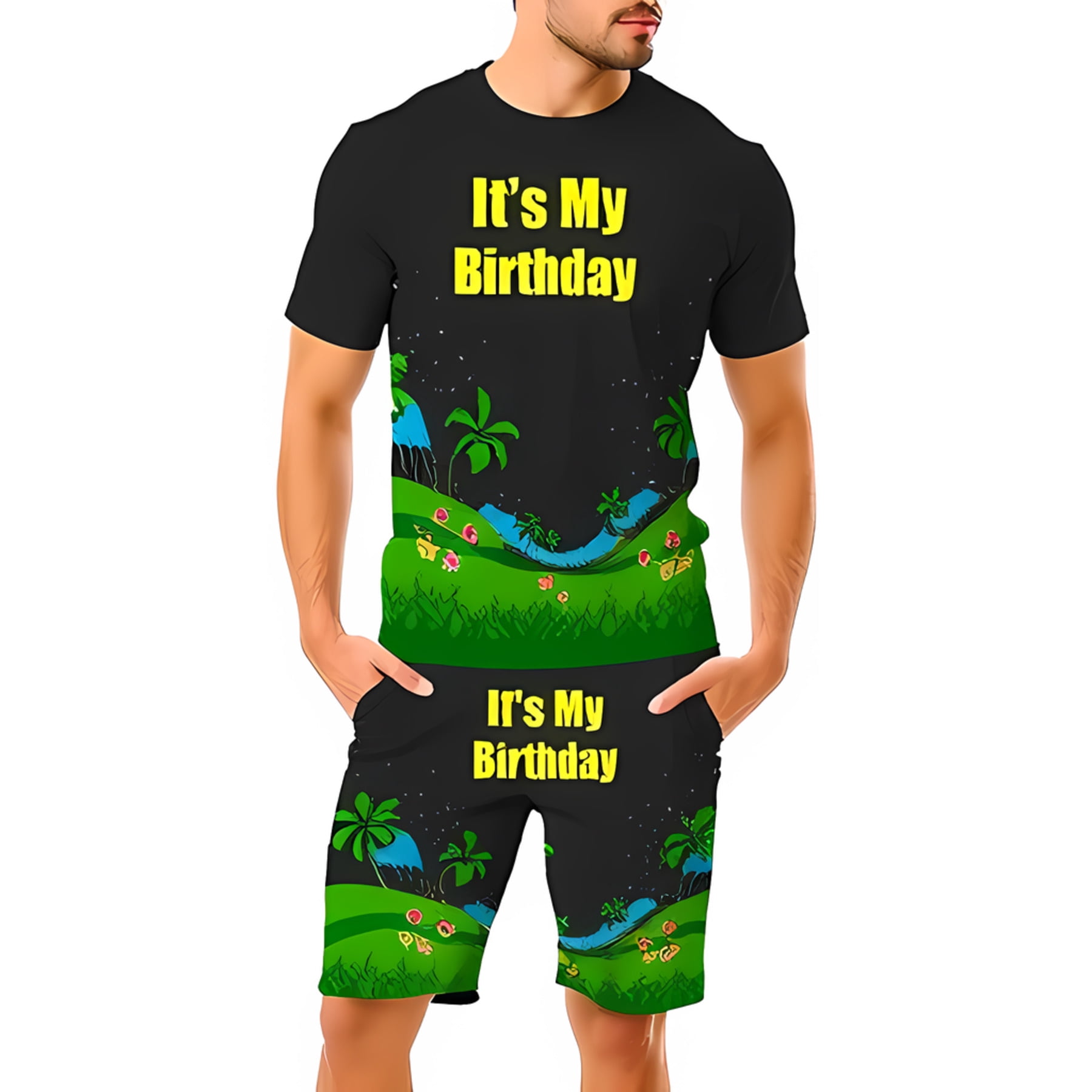 Birthday Pattern Print Men's Shorts