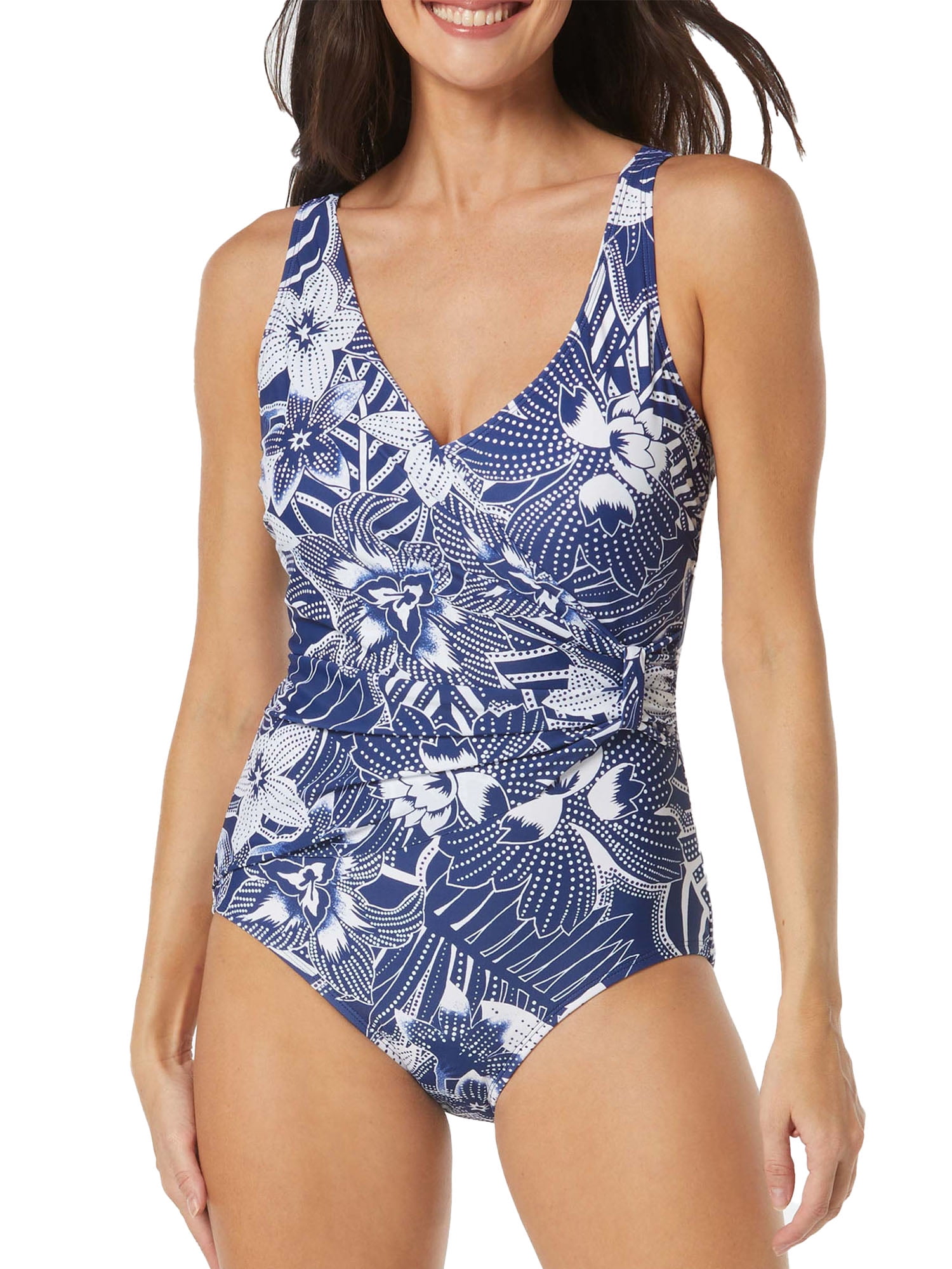 Women's One-Piece Swimsuit - Tropical Macaw - Scarlet Crest