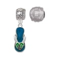 thumbnail image 1 of Tropical Blue Flip Flop with Palm Tree 26.2 Marathon Run She Believed She Could Charm Beads (Set of 2), 1 of 1