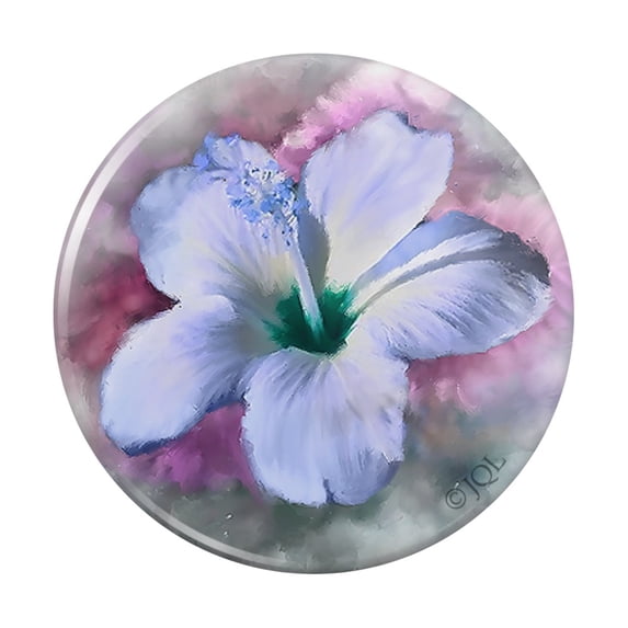 Tropical Blue Hibiscus Hawaiian Bloom Kitchen Refrigerator Locker Button Magnet