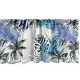 thumbnail image 1 of Tropical Boho Window Valance, Abstract Design Brush Strokes Pattern with Palm Silhouettes Art, Curtain Valance for Kitchen Bedroom with Rod Pocket, 54" X 18", Deep Sky Blue Ceil Blue, by Ambesonne, 1 of 2