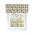 thumbnail image 1 of Tropical Botanical Curtain Valances for Windows, Red Purple Summer Floral Beige Kitchen Valance Window Treatment, Light Filtering Block Curtains for Bathroom/Bedroom/Living Room 42'' x 12'', 1 of 9