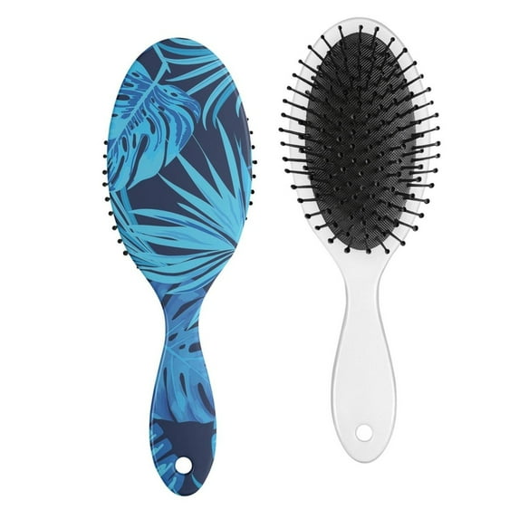Tropical Botanical Hair Brush, Palm Leaf Detangler Paddle Comb with Leafy Design, Soft Bristles for All Hair Types, Travel & Gift Ready Hairbrush