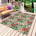 thumbnail image 1 of Tropical Botanical Outdoor Rug 5x7 Ft, Non Slip Washable Area Rug, Summer Red Pink Floral Botanical Patio Rugs Carpet Runner, Large Floor Mat for Indoor/Outdoor Deck Porch Camping, 1 of 8