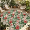 thumbnail image 1 of Tropical Botanical Outdoor Rug for Patio/Deck/Porch, Non-Slip Large Area Rug 4 x 6 Ft, Summer Red Pink Floral Botanical Indoor Outdoor Rugs Washable Area Rugs, Reversible Camping Rug Carpet Runner, 1 of 8