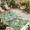 thumbnail image 1 of Tropical Botanical Outdoor Rug for Patio/Deck/Porch, Non-Slip Large Area Rug 5 x 8 Ft, Watercolor Green Monstera Palm Leaves Beige Indoor Outdoor Rugs Washable Area Rugs, Camping Rug Carpet Runner, 1 of 8
