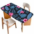 Tropical Botanical Table Cloths for 3 Foot Rectangle Tables, Blue ...