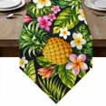 thumbnail image 1 of Tropical Botanical Table Runner Linen Burlap Table Runner 70 Inches Long Summer Monstera Leaf Pineapples Floral Boho Dresser Scarves for Kitchen Island Coffee Dining Room Party Holiday Decor 13"x70", 1 of 8