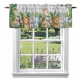 thumbnail image 1 of Tropical Botanical Valance Curtain Cute Zebra Lion Monkey Cartoon Elephant Wood Grain Window Valances Rod Pocket Short Curtains Window Treatments for Kitchen Bedroom Bathroom Laundry 56" x 16", 1 of 9