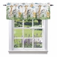 thumbnail image 1 of Tropical Botanical Valance Curtain for Windows Cute Zebra Leopard Giraffe Cartoon Elephant Hippo Rod Pocket Curtain Valances Short Window Treatments for Kitchen Bathroom Laundry Basement 60 x 18 Inch, 1 of 9