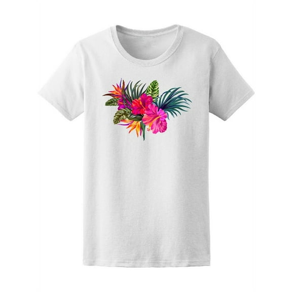 Tropical Bouquet Colorful T-Shirt Women -Image by Shutterstock, Female Medium