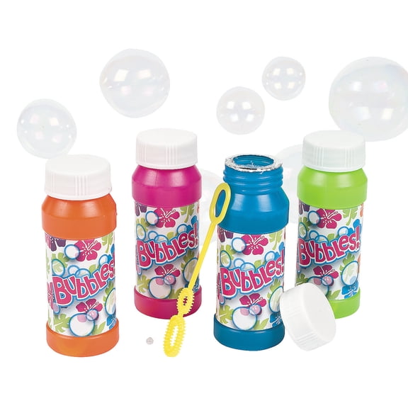 Fun Express - Tropical Bubble Bottle 2oz - Toys - Bubbles - Bubble Bottles - 12 Pieces