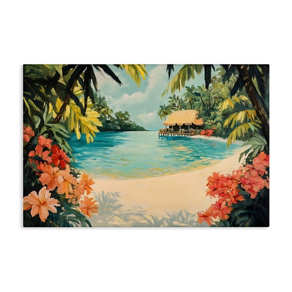 Stupell Industries Tropical Bungalow Lagoon Canvas Wall Art, design by Franklyn Gregory