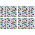 thumbnail image 1 of Tropical Butterfly Floral Artistic Pattern Heat Resistant Flax Table Mats, Wrinkle Free Machine Washable Place Mats for Dining Table, Cute Aesthetic Design for Butterfly Lover, Set of 4, 1 of 6
