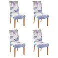 thumbnail image 1 of Tropical Butterfly Floral Dining Chair Covers Set of 4, Stretch Washable Polyester Kitchen Slipcovers, Removable Seat Protector for Gathering or Event, 1 of 7