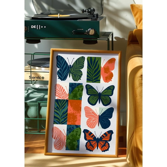 Tropical Butterfly Gallery Wall Prints, Coordinated Botanical Nature ...