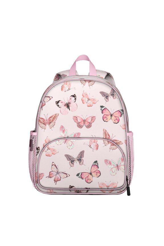 Tropical Butterfly Print Student Backpack – Colorful Floral Pattern with Wings and Watercolor Aesthetic Nature Design