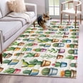 thumbnail image 1 of Tropical Cactus Area Rugs 4'x6', Washable Small Throw Rugs for Office Bathroom, Spring Summer Potted Plants Wooden Indoor Outdoor Rug Non-Slip Low Pile Carpet Runner Reversible Floor Mats, 1 of 8