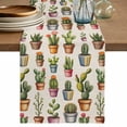thumbnail image 1 of Tropical Cactus Table Runner 70 Inches, Spring Summer Potted Plants Rustic Bed Runner Dresser Scarves Tabletop for Indoor Outdoor Parties/Ceremony/Banquet, 13" x 70", 1 of 9