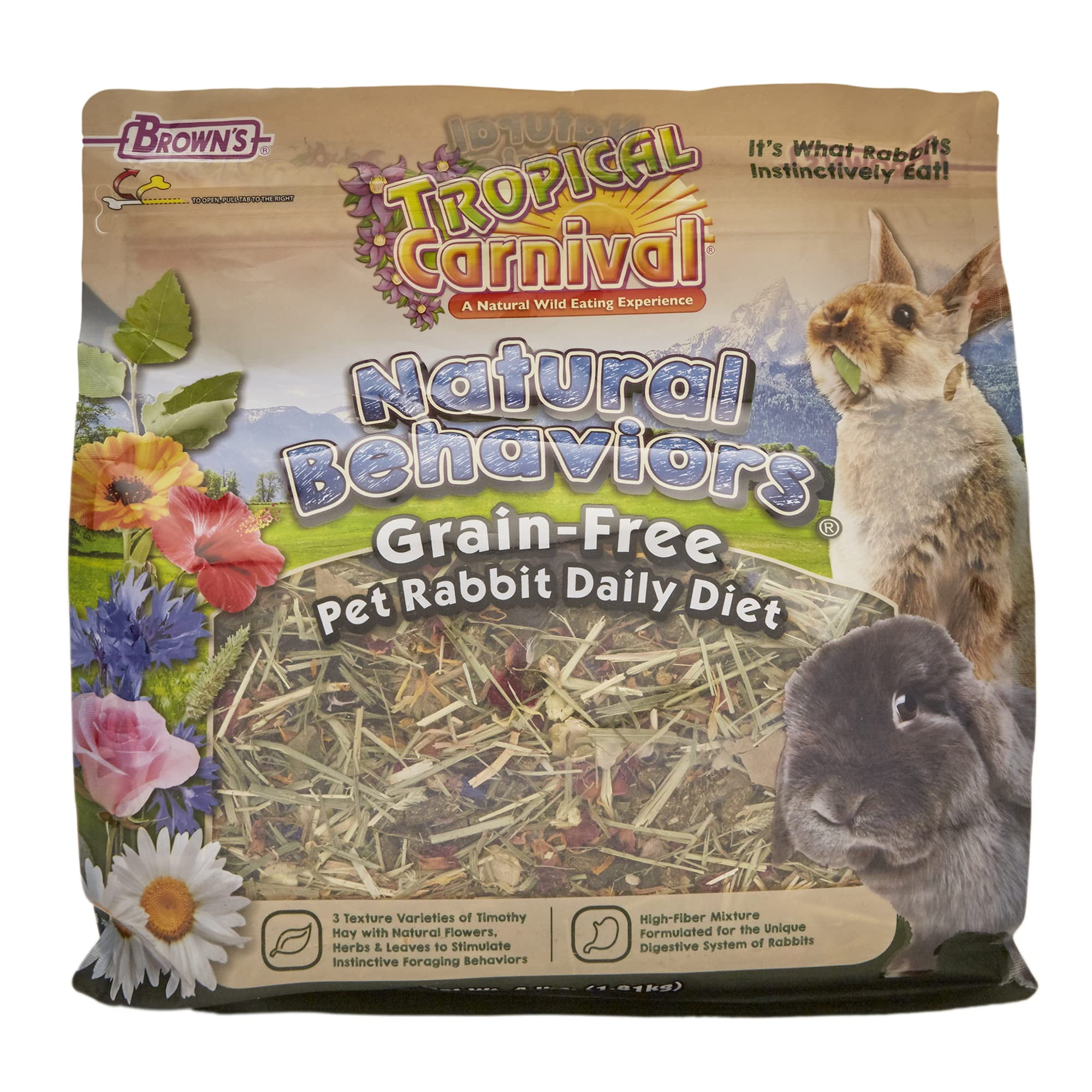 Picture of Tropical Carnival Natural Behaviors XEF1 Grain-Free Rabbit Food - 4 ...
